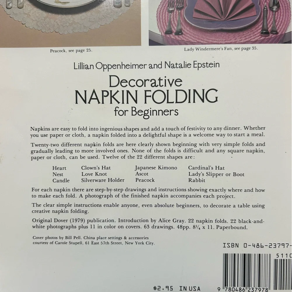 Decorative Napkin‎ Folding for Beginners Book